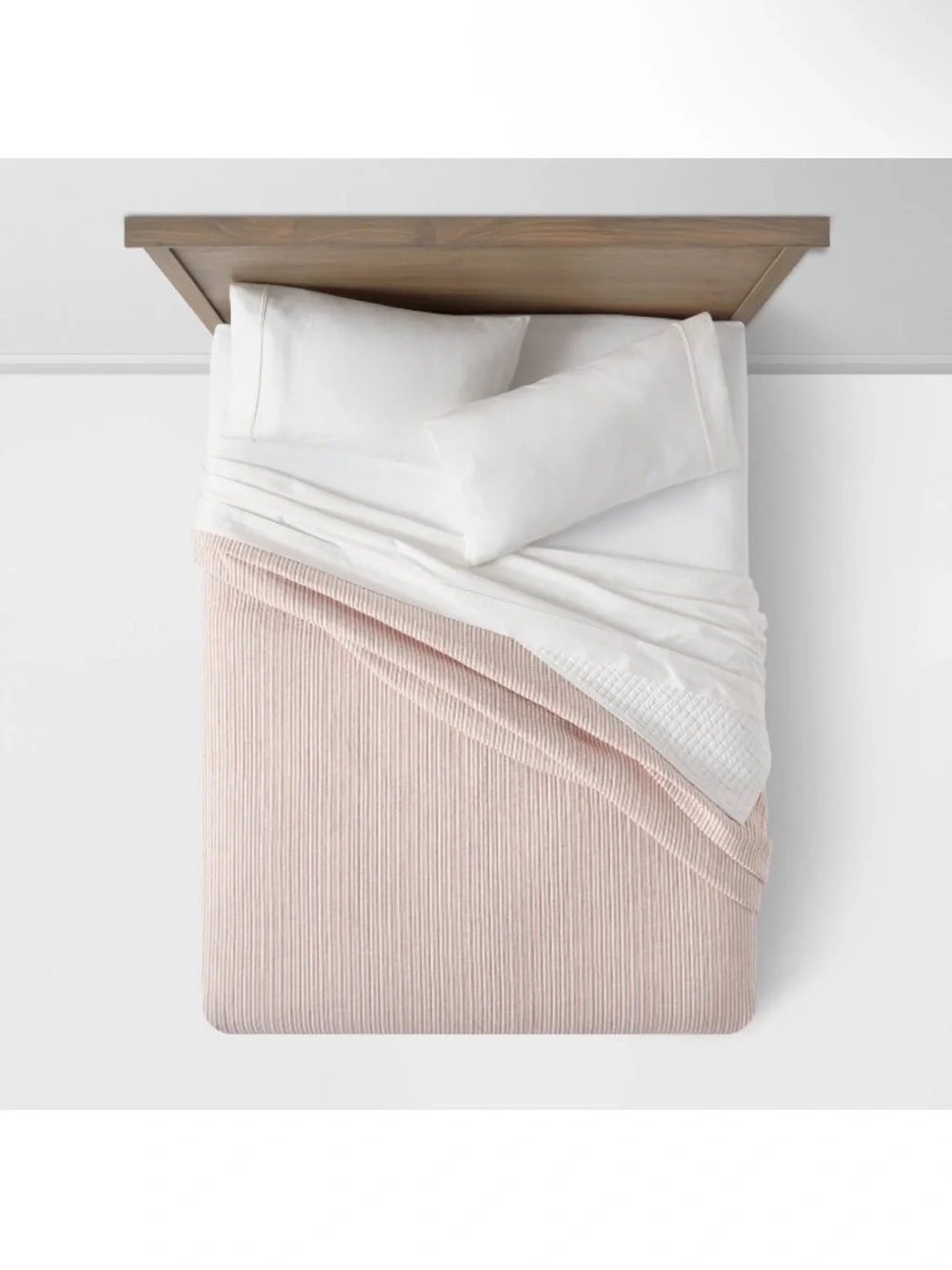 King Reversible Cotton Stripe Quilt Terracotta - Threshold
